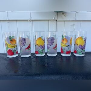 Dartington Vintage Frosted Fruit Glasses (6) - Made in France